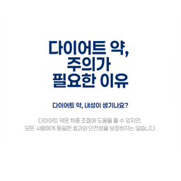 다이어트 약에 주의가 필요한 이유의 썸네일